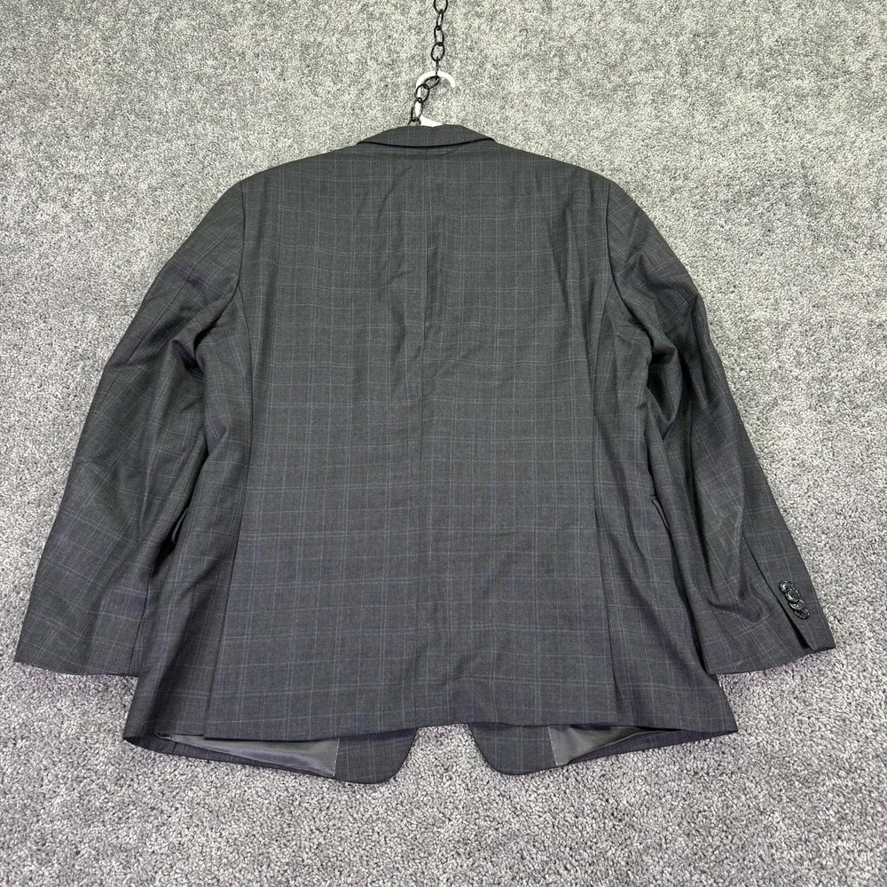 Tommy Hilfiger Suit Jacket Mens 44 Gray Check Wool Classic Fit Blazer Formal